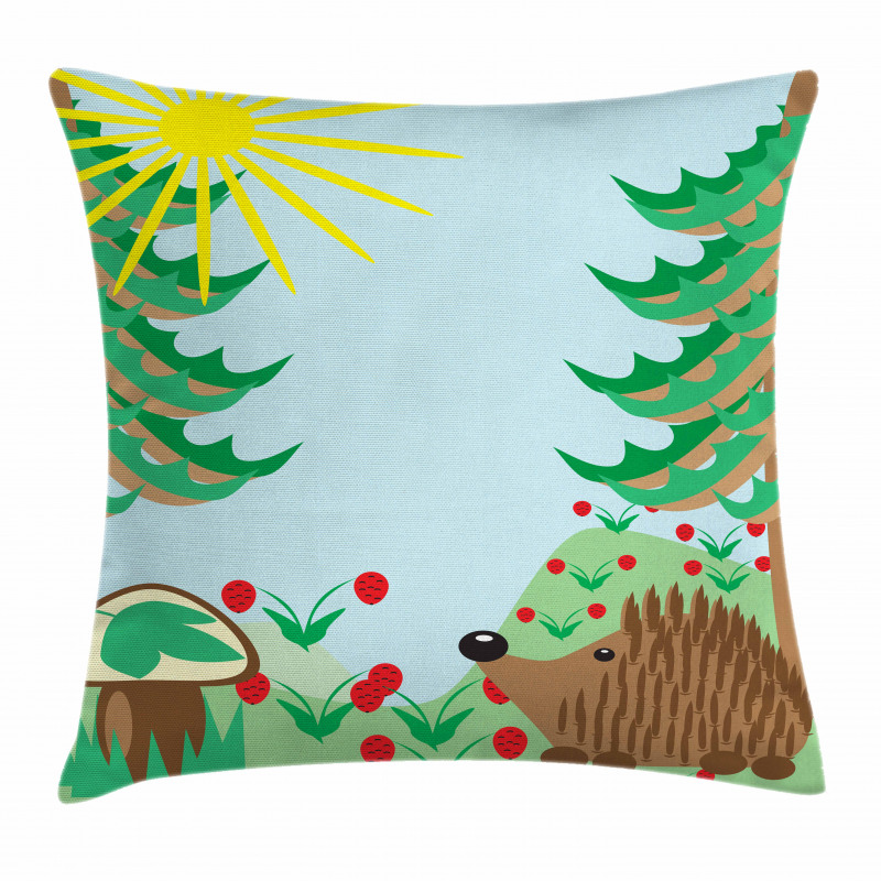 Rising Sun Above Trees Pillow Cover
