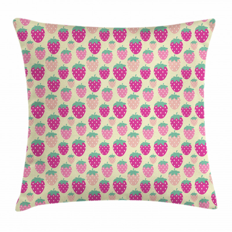 Pink Shade Fruits Pillow Cover