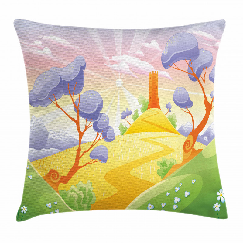 Cartoon Style Tower Pillow Cover