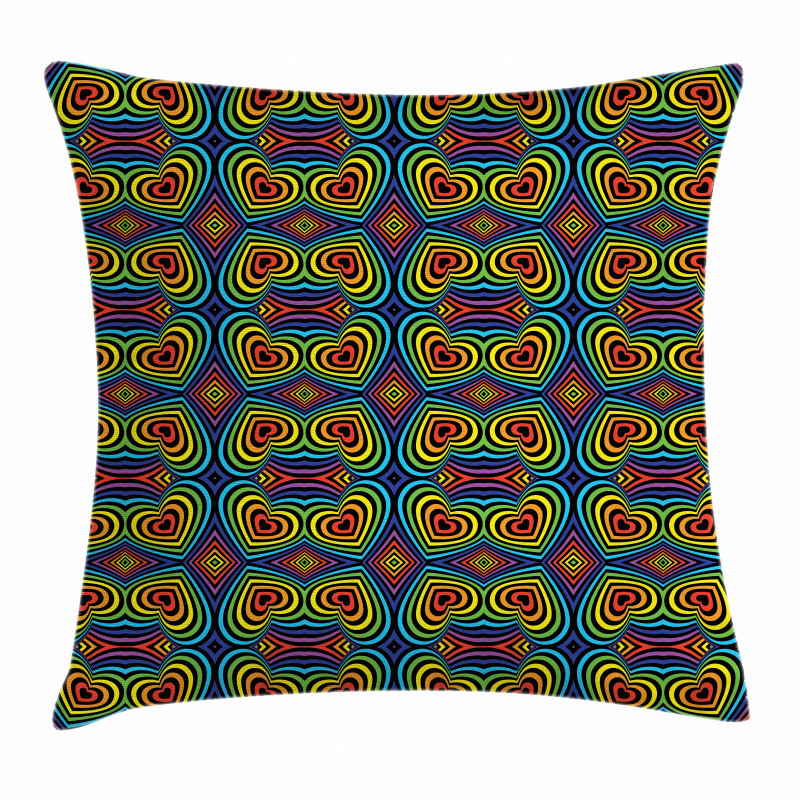 Seventies Hippie Pillow Cover