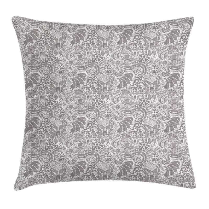 Flowers with Leaves Pillow Cover