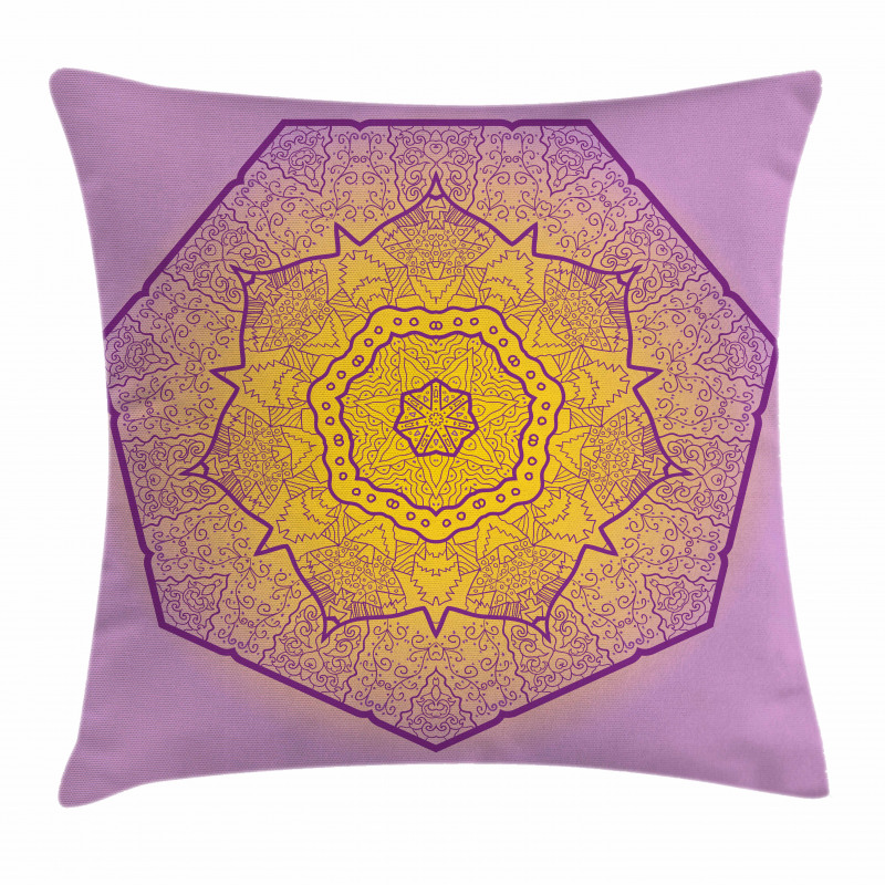 Oriental Heptagon Motif Pillow Cover