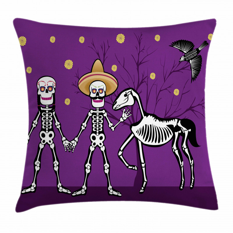 Skeleton Couple Pillow Cover