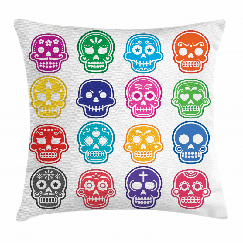 Cartoon Style Skull Pillow Cover