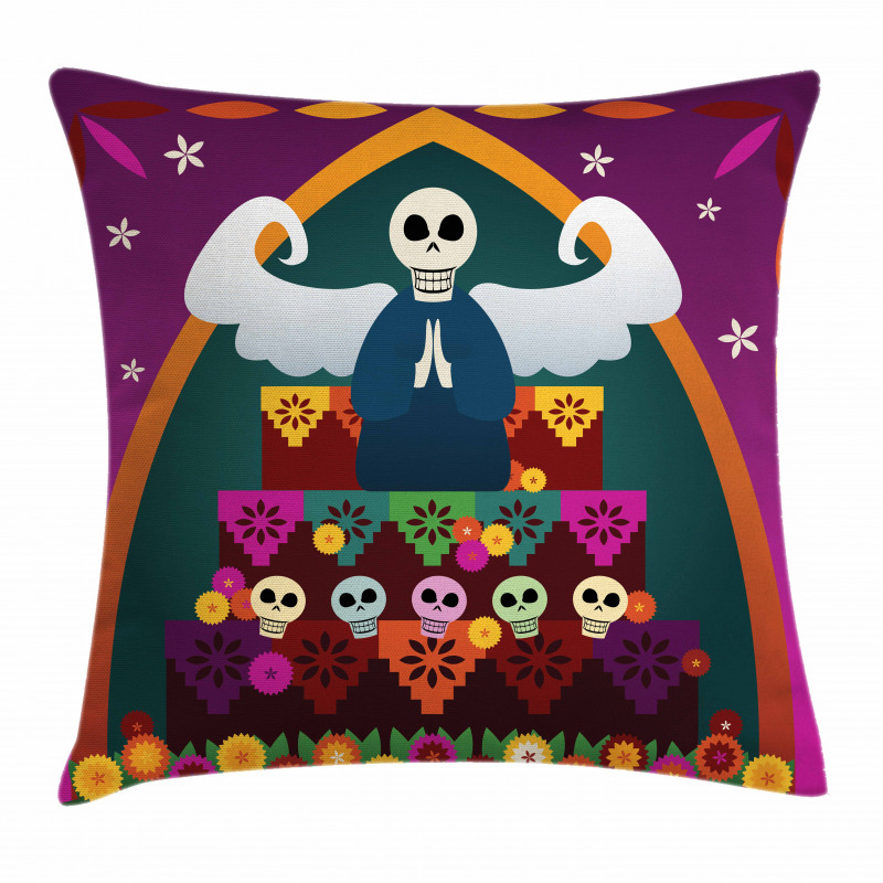 Angel Skull Altar Pillow Cover