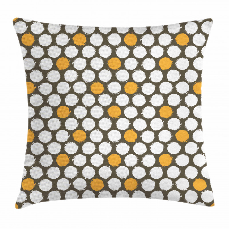 Bicolor Grunge Style Dots Pillow Cover