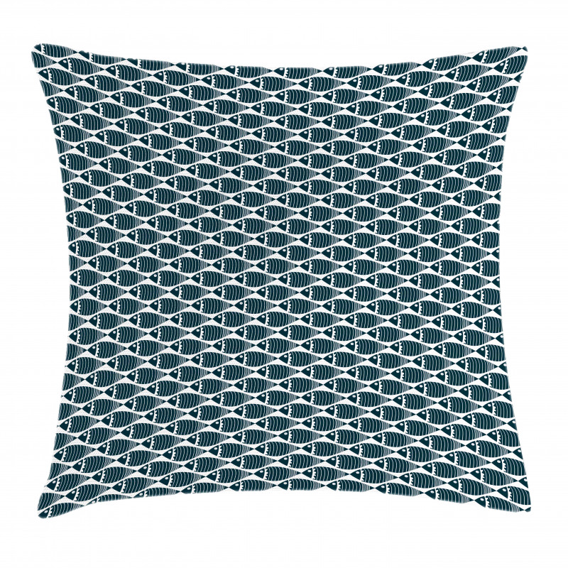 Pattern of Stripes and Fin Pillow Cover