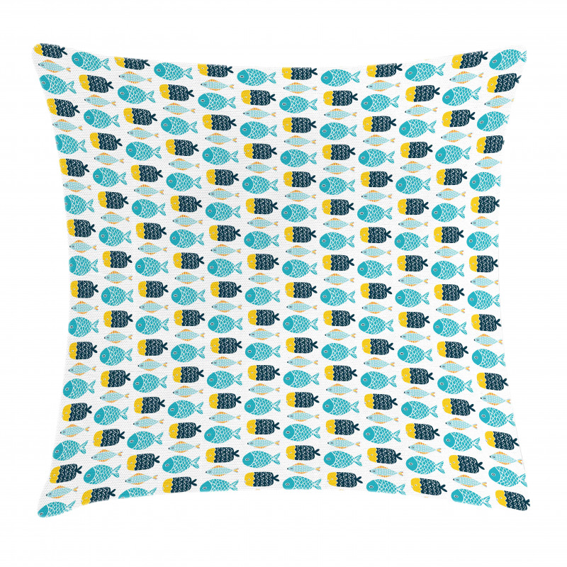 Cartoon Style Scale Motifs Pillow Cover