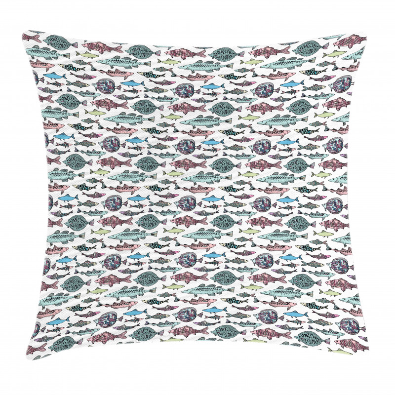 Seafood Cuisine Pattern Pillow Cover