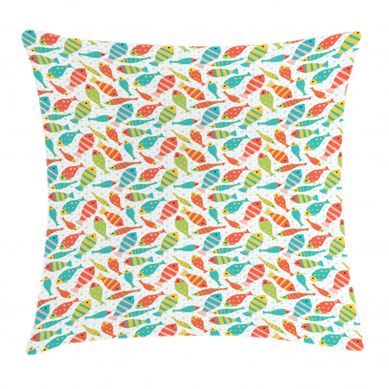 Colorful Fish Sea Bubbles Pillow Cover