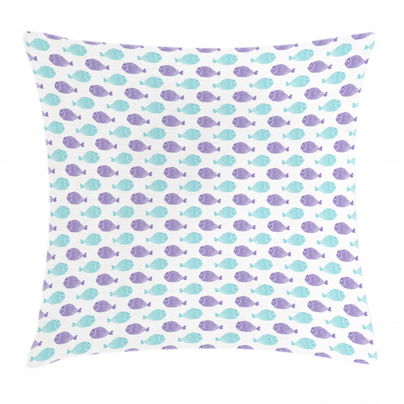 Watercolor Sea Life Theme Pillow Cover