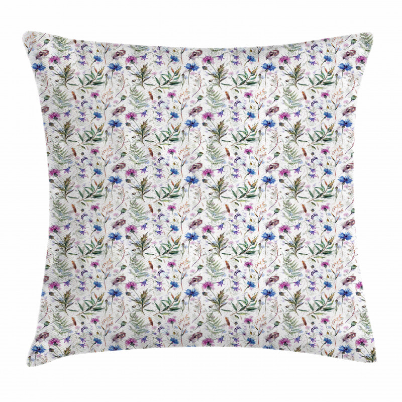 Watercolor Wildflowers Pillow Cover