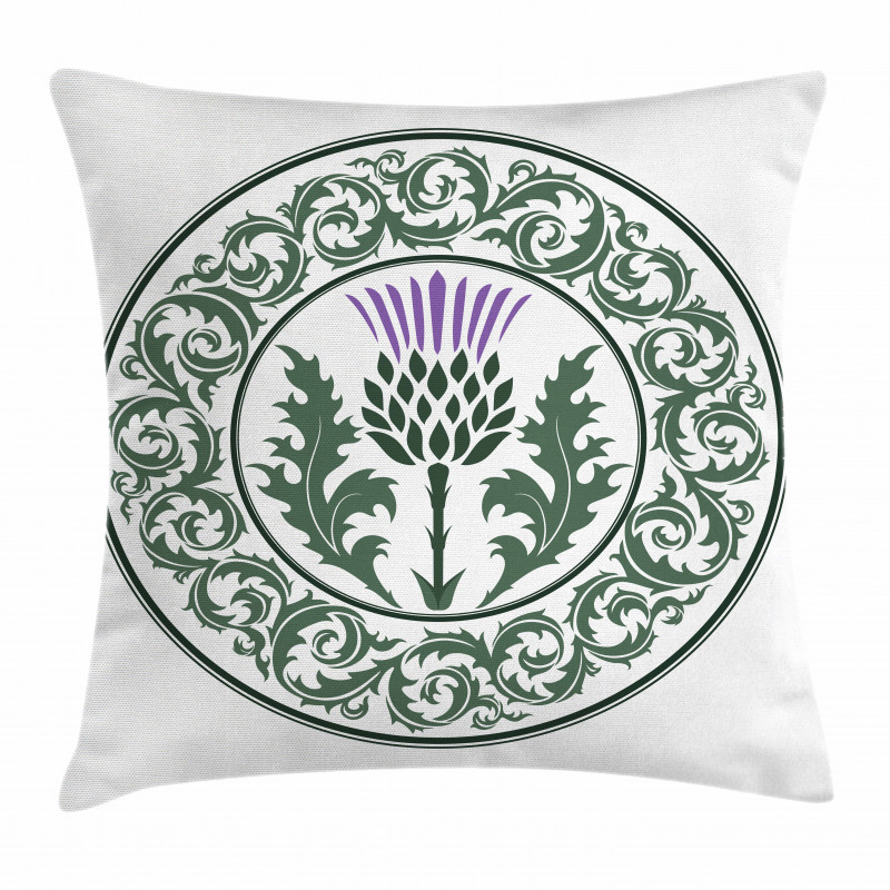 Round Leaf Ornament Pillow Cover