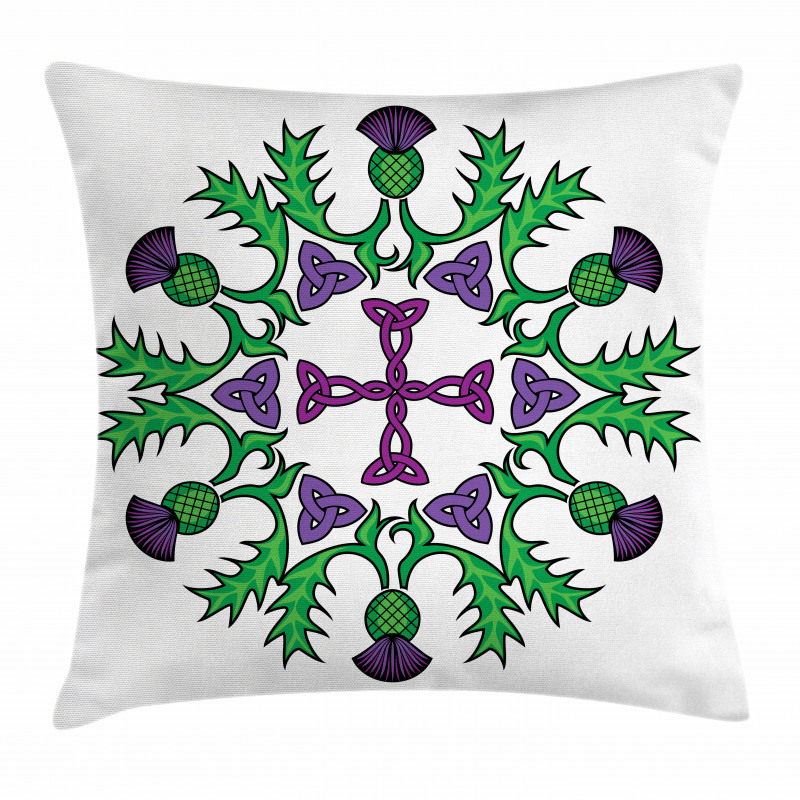 Abstract Thistle Wreath Pillow Cover