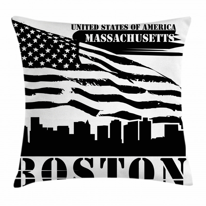 Fluttering Grungy Flag Pillow Cover