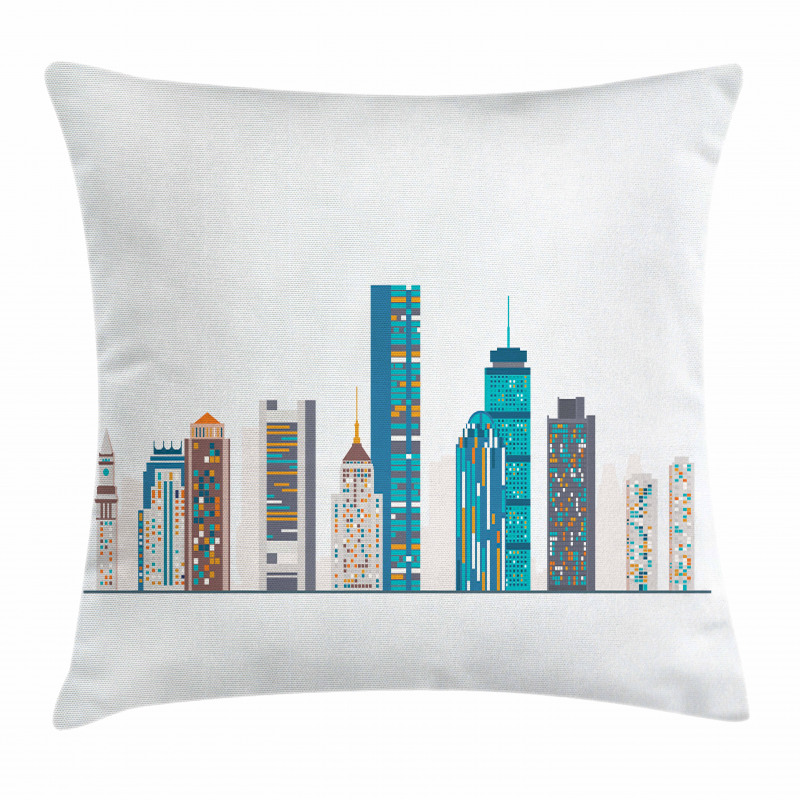 Flat City Illustration Pillow Cover