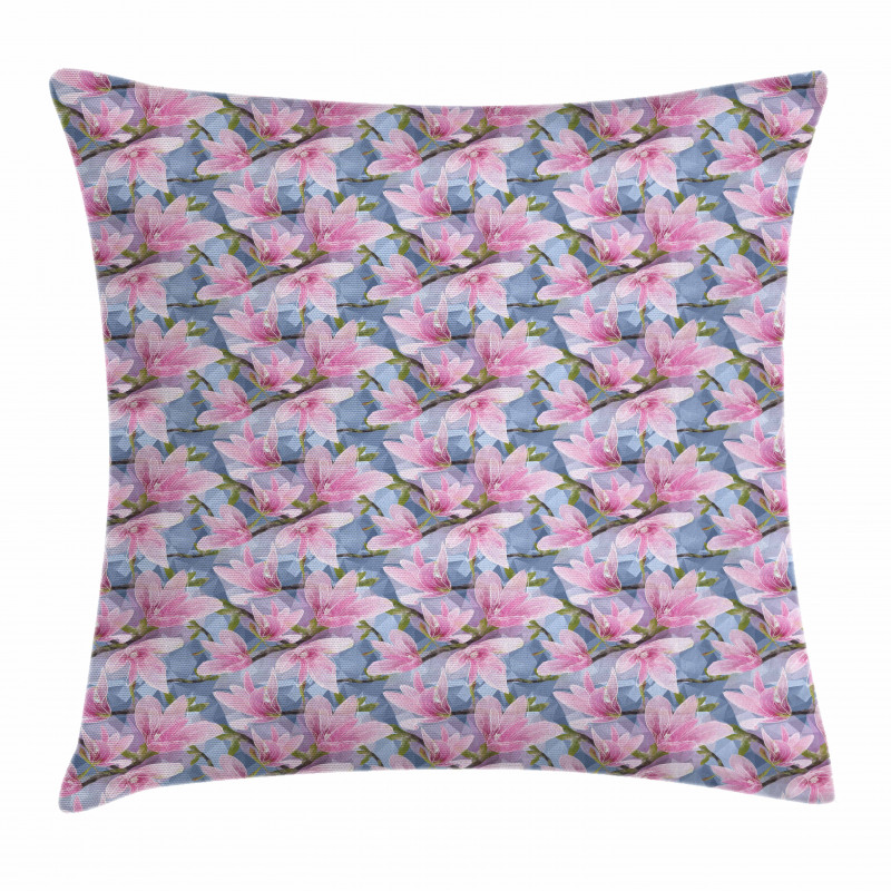Low Poly Nature Scene Pillow Cover