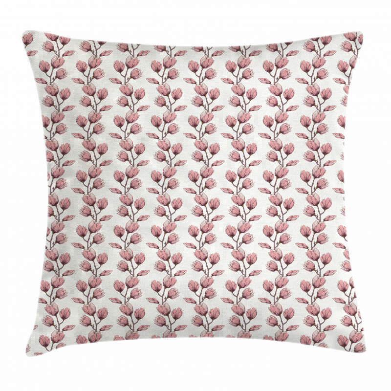 Feminine Flower Branch Pillow Cover
