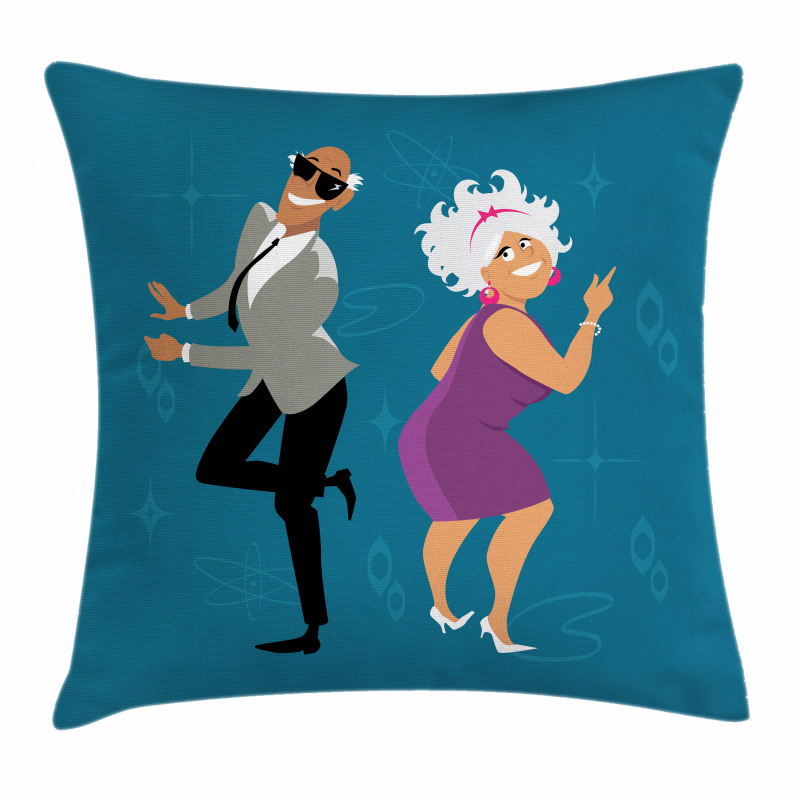 Old Couple Dancing Pillow Cover