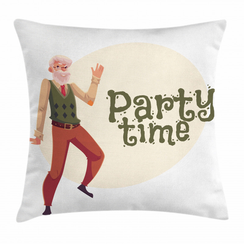 Gray-Haired Old Man Pillow Cover