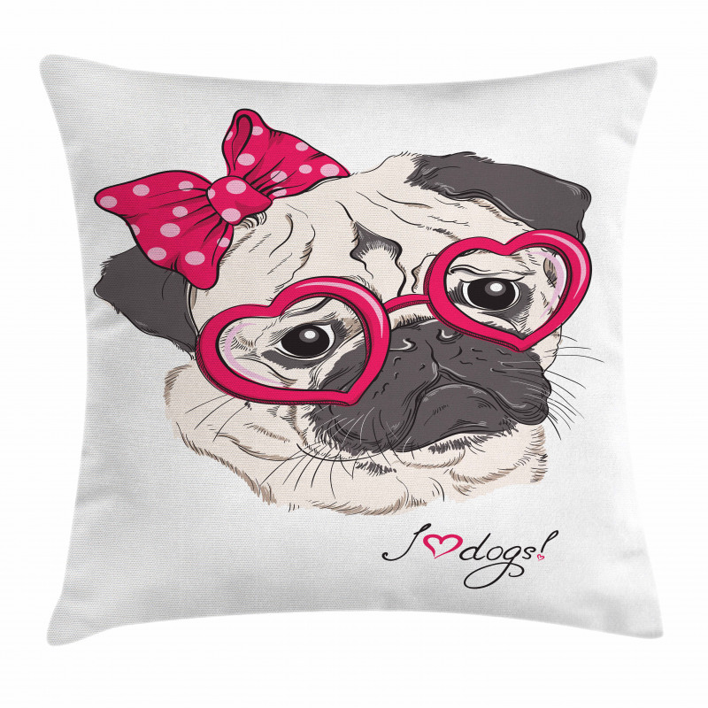 Cartoon Fashion Hipster Dog Pillow Cover