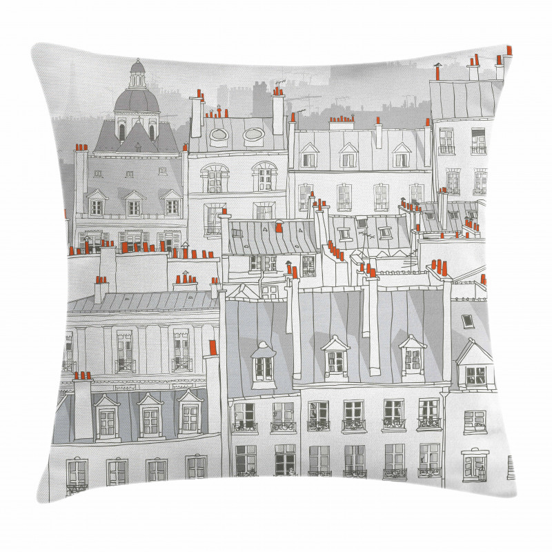 European Roofs of Buildings Pillow Cover