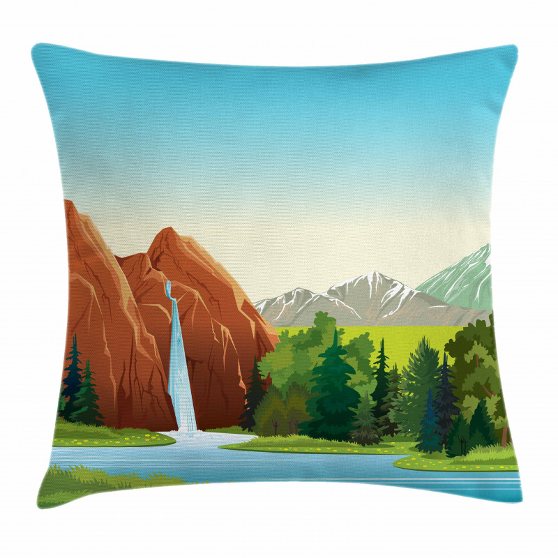 Summer Landscape Woodland Pillow Cover