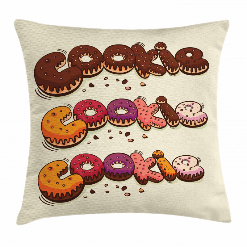 Doodle Style Bakery Theme Pillow Cover