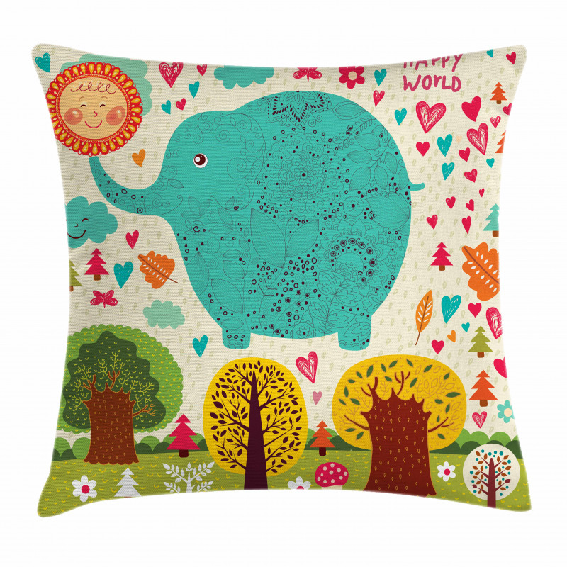 Doodle Nature Woodland Pillow Cover