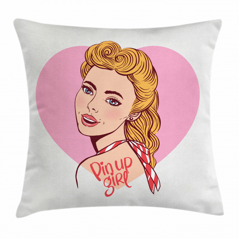 Smiling Blonde Girl Pillow Cover
