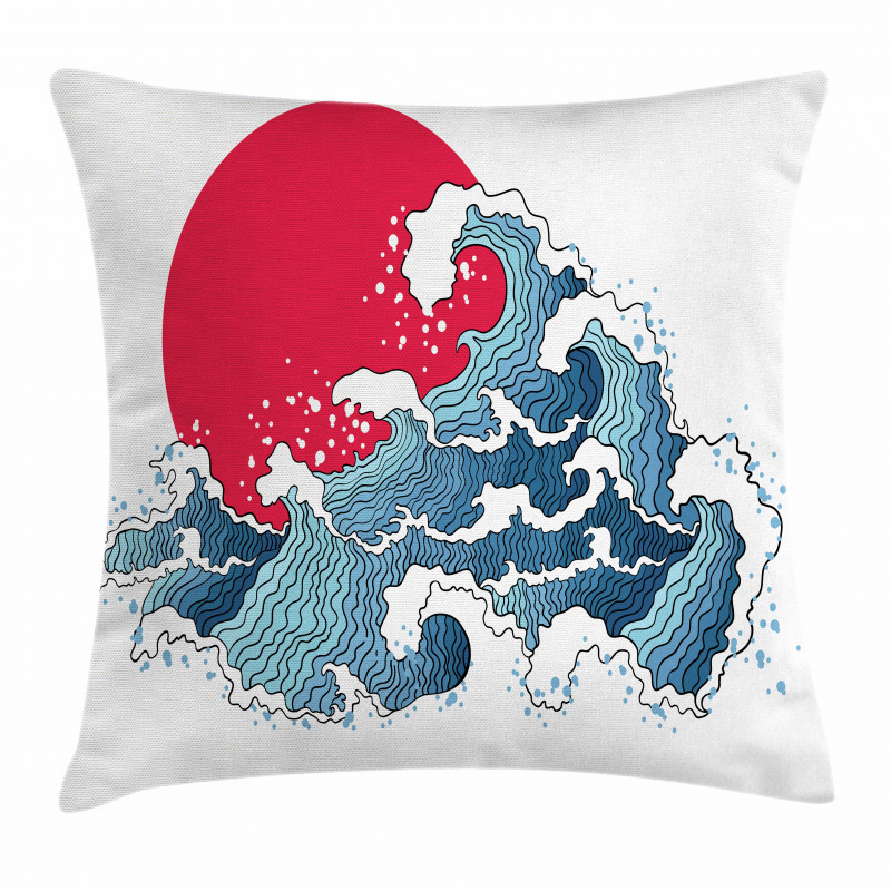 Wave Illustration Pillow Cover