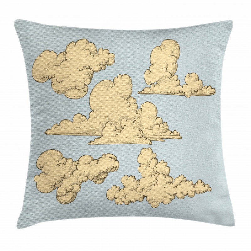 Vintage Clouds in the Sky Pillow Cover