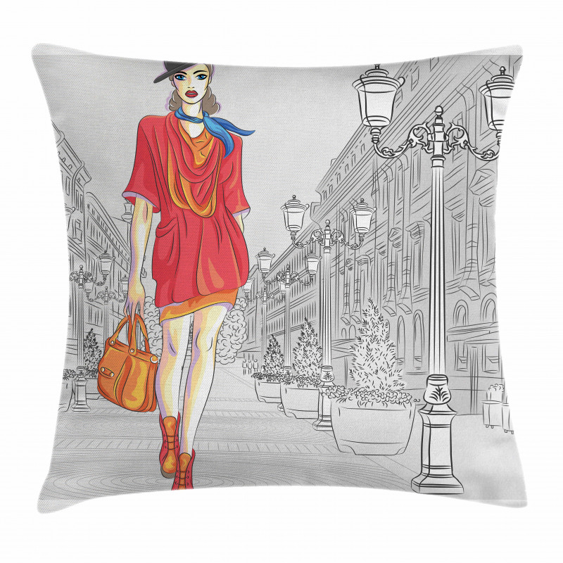 Modern Urban Street Fashion Pillow Cover