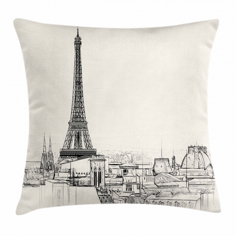 Paris over Roofs House Pillow Cover