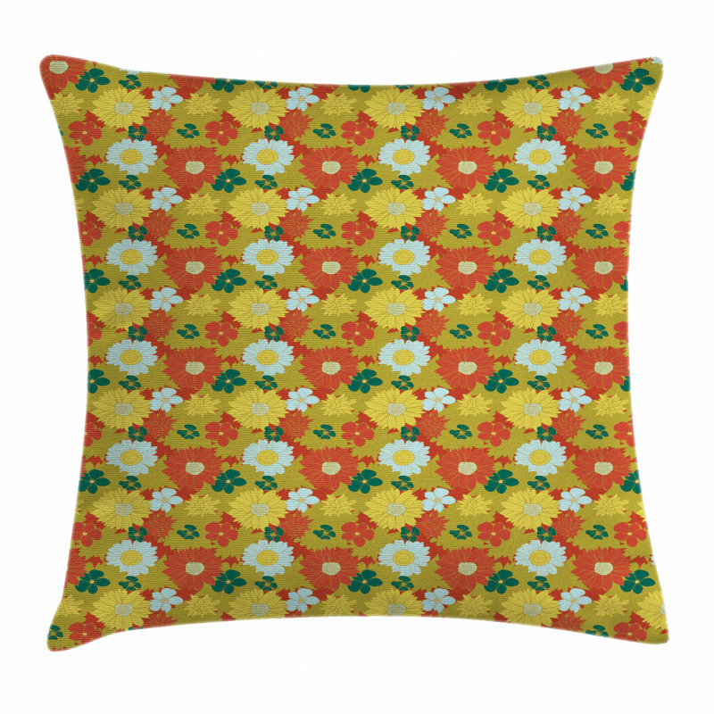 Chrysanthemum and Lily Pillow Cover