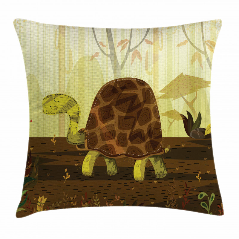 Cartoon Woodland Design Pillow Cover