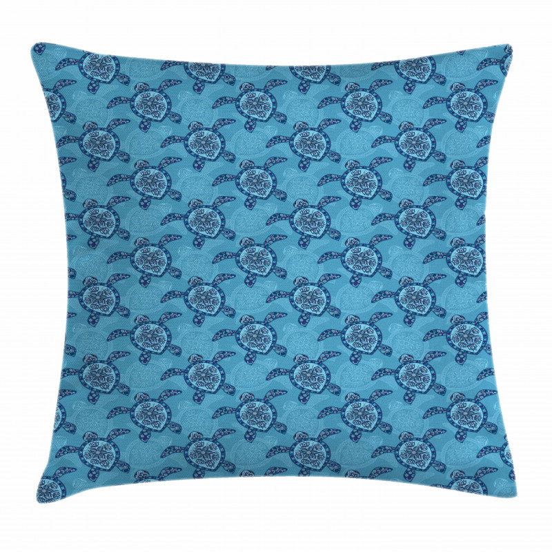 Aquatic Animals Flowers Pillow Cover