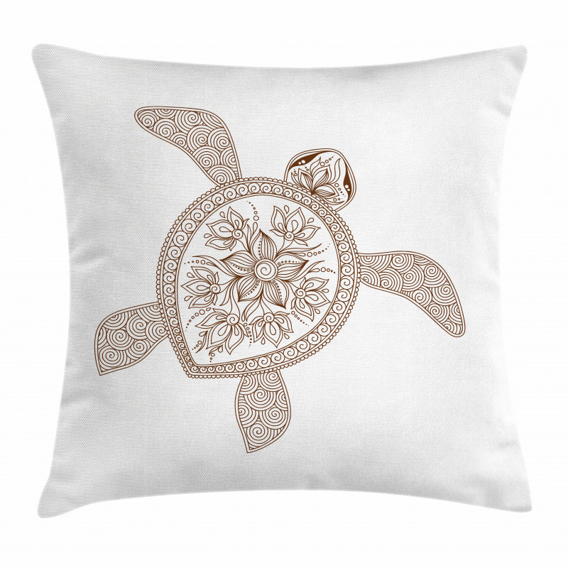 Floral Shell Spirals Pillow Cover