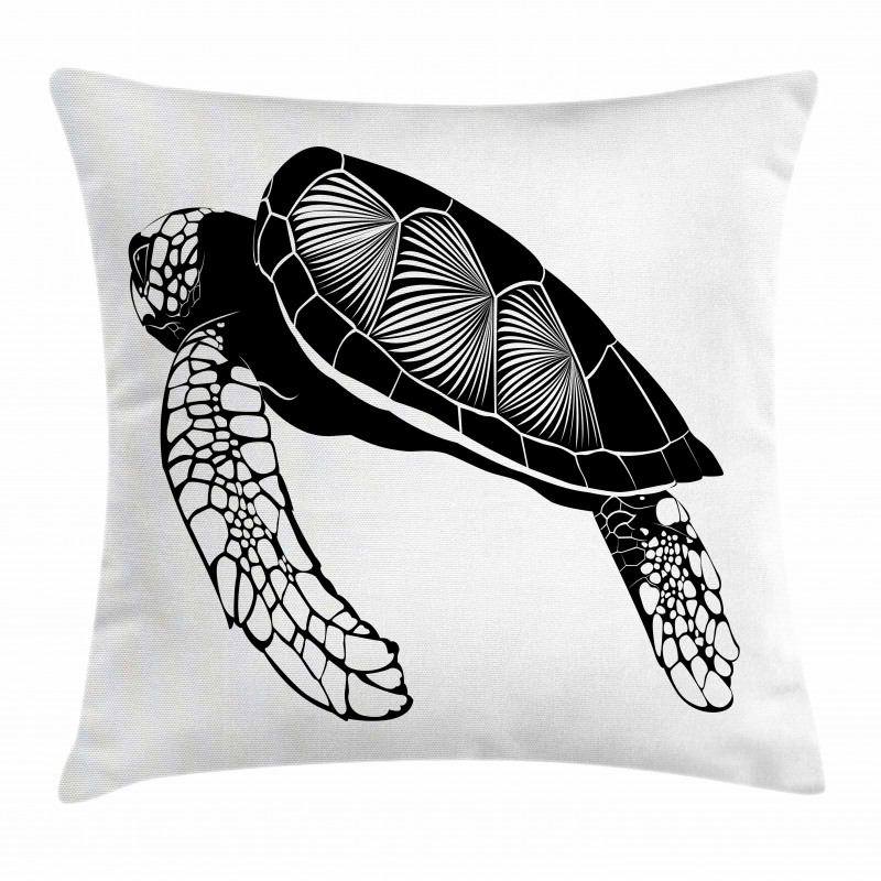 Floating Tortoise Design Pillow Cover