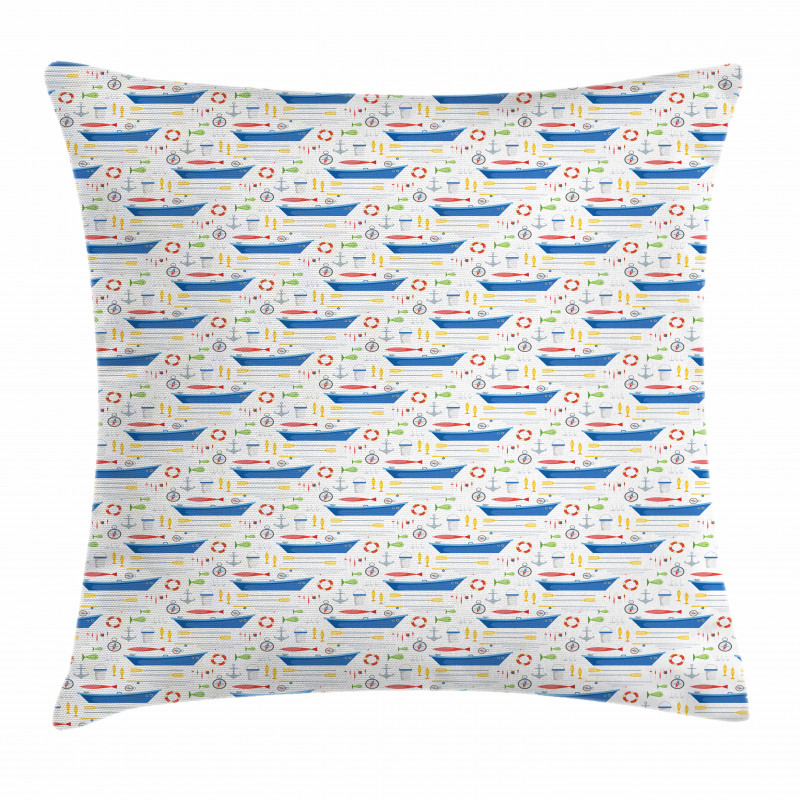 Cartoon Fishing Rods Pillow Cover