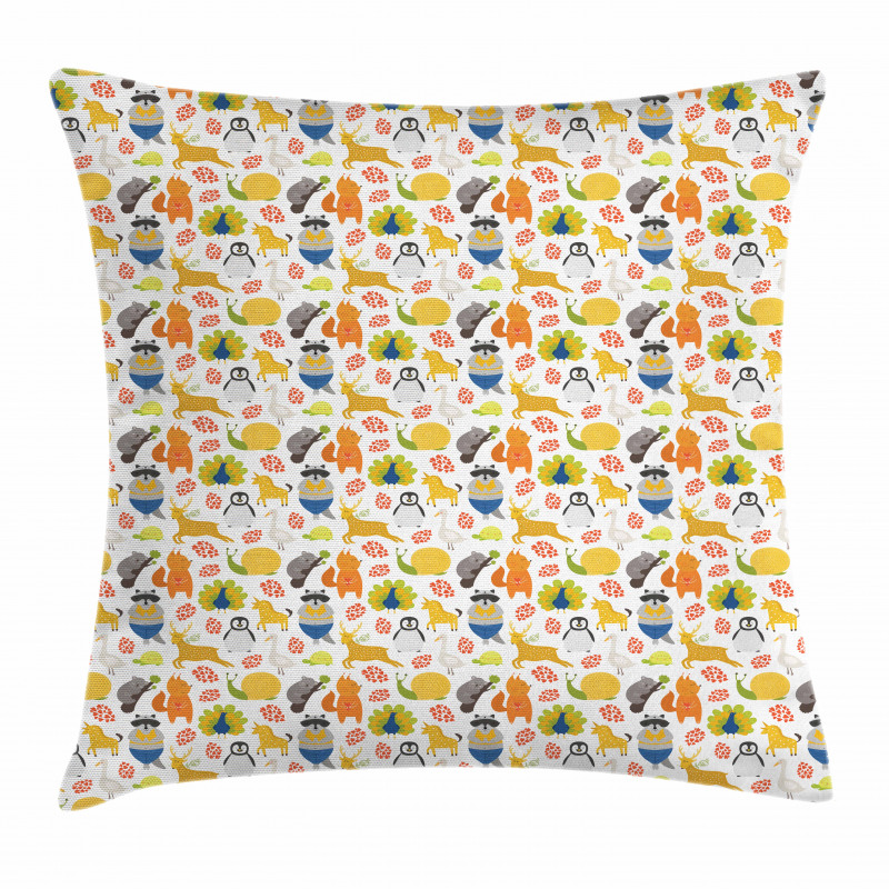 Cartoon Exotic Animals Pillow Cover