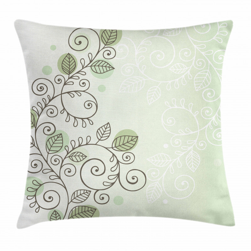 Swirling Vines Leaves Pillow Cover