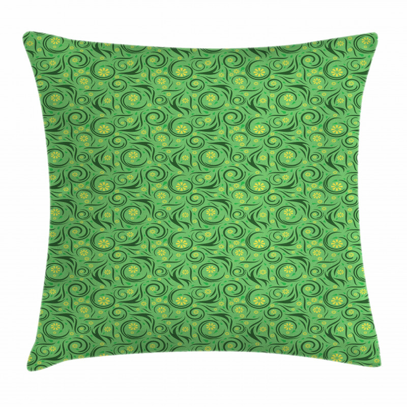 Floral Swirling Lines Pillow Cover