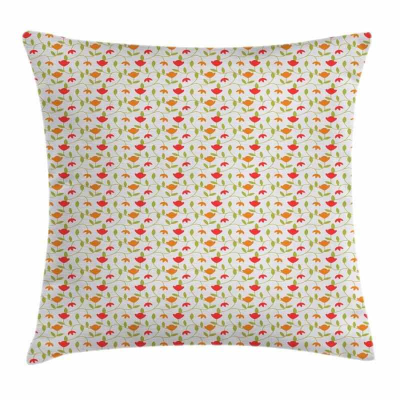 Simplistic Ivy Stems Buds Pillow Cover