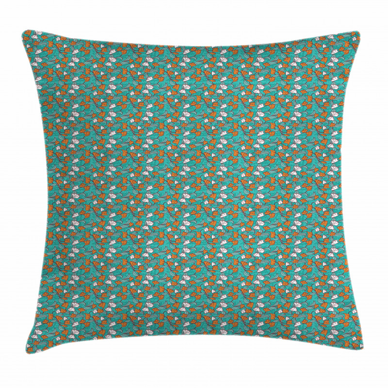 Autumn Leaf Swirly Branch Pillow Cover