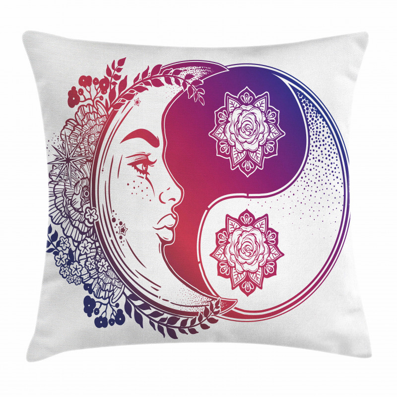 Oriental Crescent Moon Pillow Cover