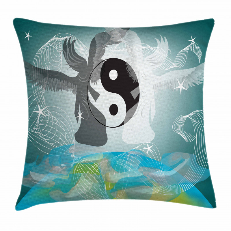Flying Angel Abstract Art Pillow Cover