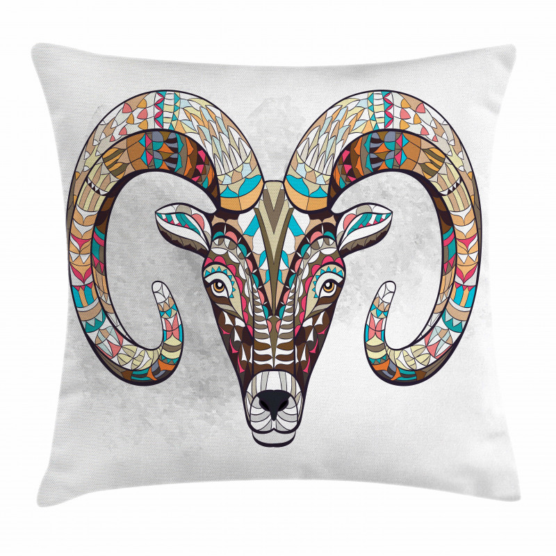 Colorful Totem Head Pillow Cover