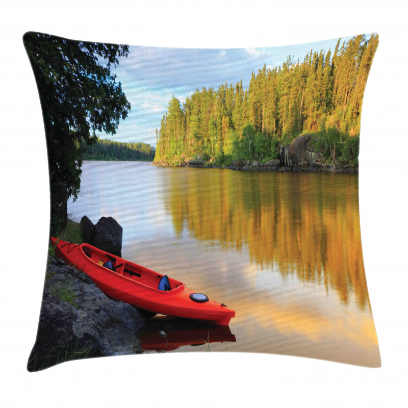 Canoe Lake Autumn Pillow Cover