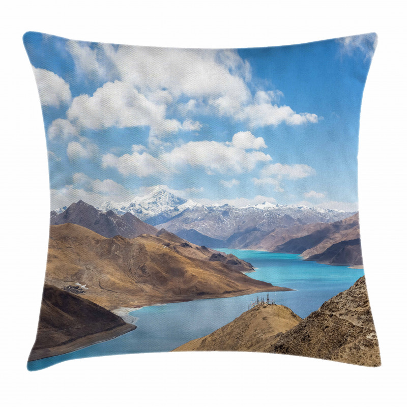 River Snowy Mountains Pillow Cover